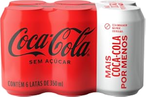 Pack de Coca-Cola sem Açúcar 350Ml 6 unidades