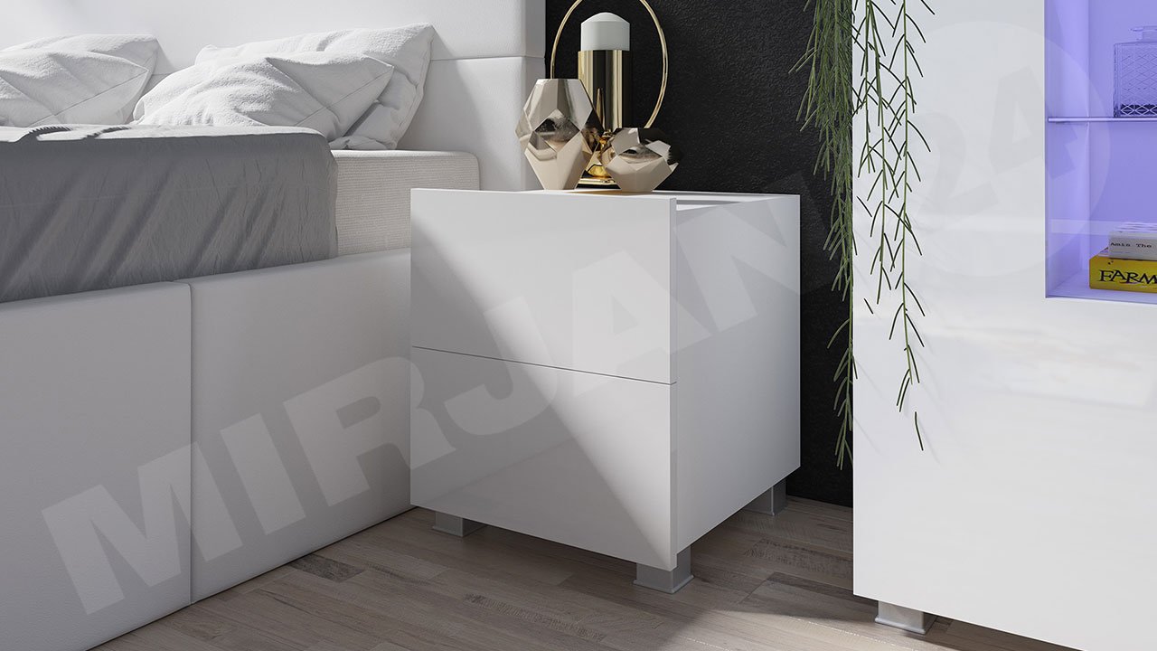 Nachtkonsole Mirjan24 Nachttisch Calabrini BR06 mit 2 Schubladen