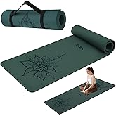 HAHE Yoga Mat Thick (8MM,1/3"), Eco-Friendly POE Non Slip Yoga Mat, High Rebound & Shock Absorption, Anti-Tear & Sweat-Resistant for Yoga, Fitness, Home, Workouts, Large Pilates Mats 72"x24" with Carrying Strap
