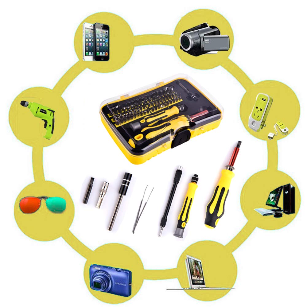 Professional Magnetic Screwdriver Set - Precision,62 in 1 Electronic Repair Tool Kit Kinds of Magnetic Screwdriver Bits Apply to Phone, iPhone, iPad, Watch, Tablet, PC, MacBook Laptop and More.