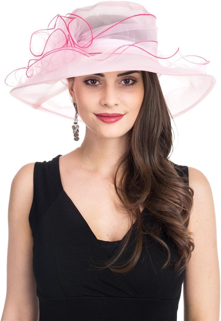 SAFERINWomen's Organza Church Fascinator Bridal Tea Party Wedding Hat