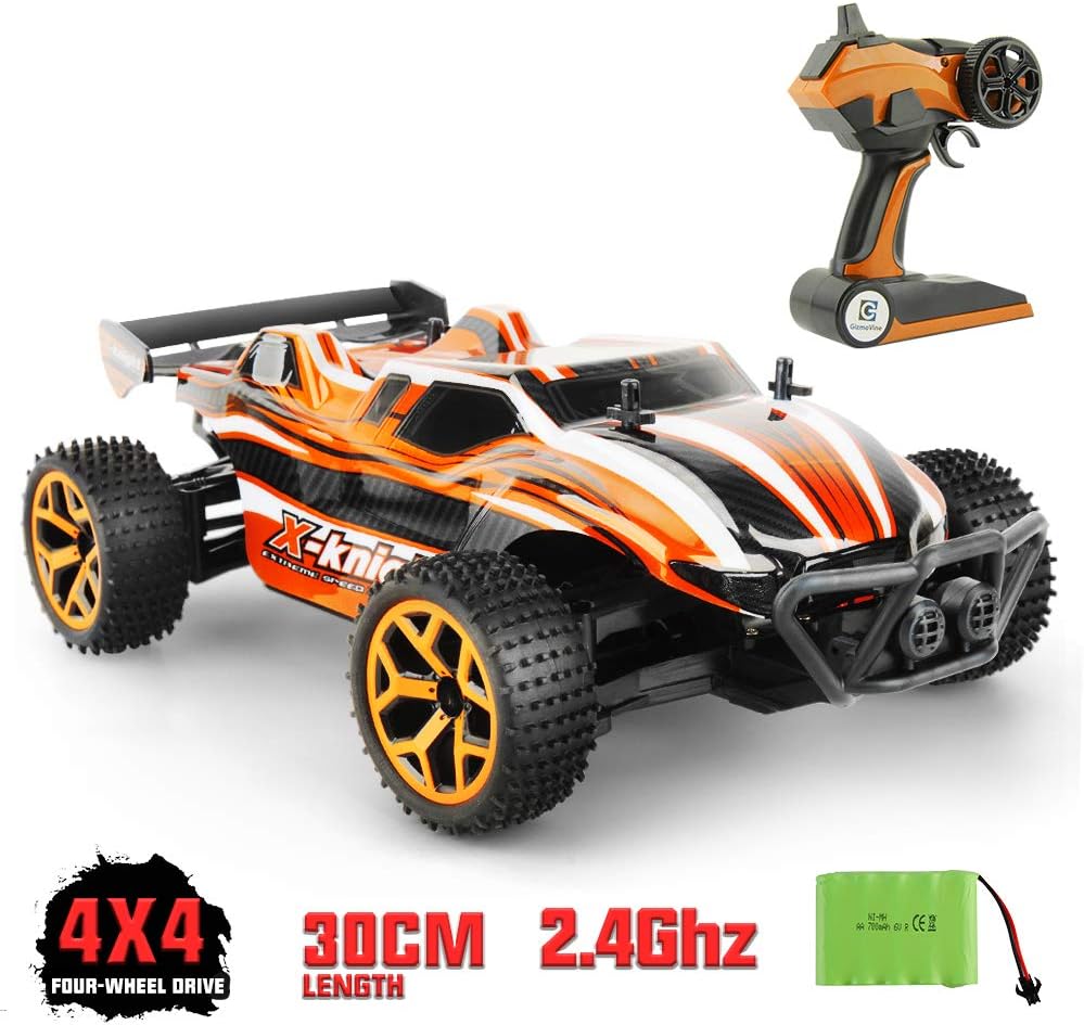 Remote Control Car Large Size 4WD High Speed RC Racing Vechile 2.4Ghz Radio Control Truck for 3 Years Old Up Kids (Orange)