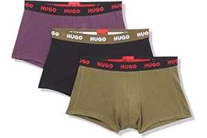 HUGO Men's 3 Pack Bold Logo Cotton Stretch Trunks