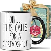 Koouyiedy Oh This Calls for A Spreadsheet Mug 11OZ, Accountant Mug, Funny Work Mugs Office Spreadsheets Accountant Gifts, Boss Gifts for Women Finance Novelty Gift for Accountants