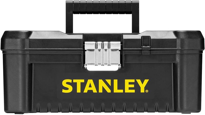Stanley stst1-75515 - caixa de ferramentas de plástico com trava de metal, 18 x 13 x 32,5 cm, preta, amarela, 12,5"