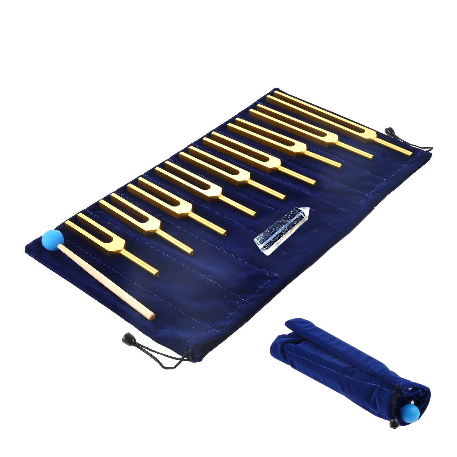 heizi クリスタルチューナー 音叉 9本 水晶 付き セット ヒーリング 癒し 浄化 瞑想 ヨガ (ゴールド)商品画像