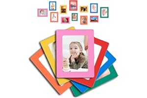 Raxwalker 4x6 Magnetic Picture Frames for Refrigerator, 12-Pack Magnet Photo Frame for Fridge Holds 3.5x5 2.5x3.5 Photos for Home Office School Lock Storage(Colorful)