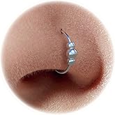 Tiny Silver Nose Piericng Hoop - Thin Hypoallergenic 7mm Nose Ring with a 2mm Silver Bead - Handmade 925 Sterling Silver 24 Gauge Nose Hoop Jewelry