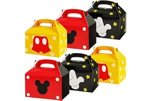 Erweicet Cartoon Mouse Treat Box 24 PCS Gift DIY Favor Snack Goody Cardboard Bag for Kids Gift Giving Brithday Party Decoration
