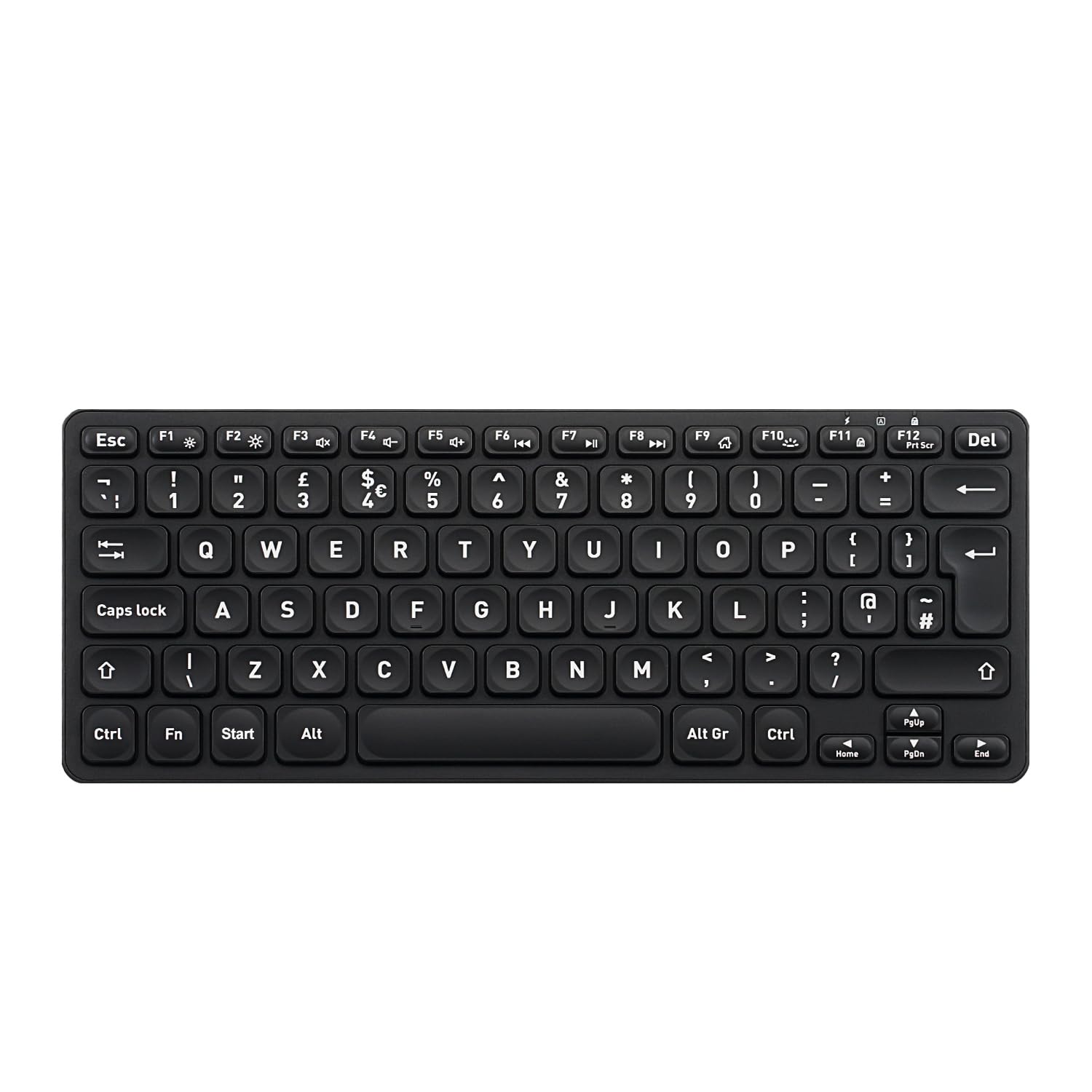 Perixx PERIBOARD-732B Wireless 2.4 GHz Backlit Mini Keyboard, X Type Scissor Keys, White Backlit, UK QWERTY, Black — image 1