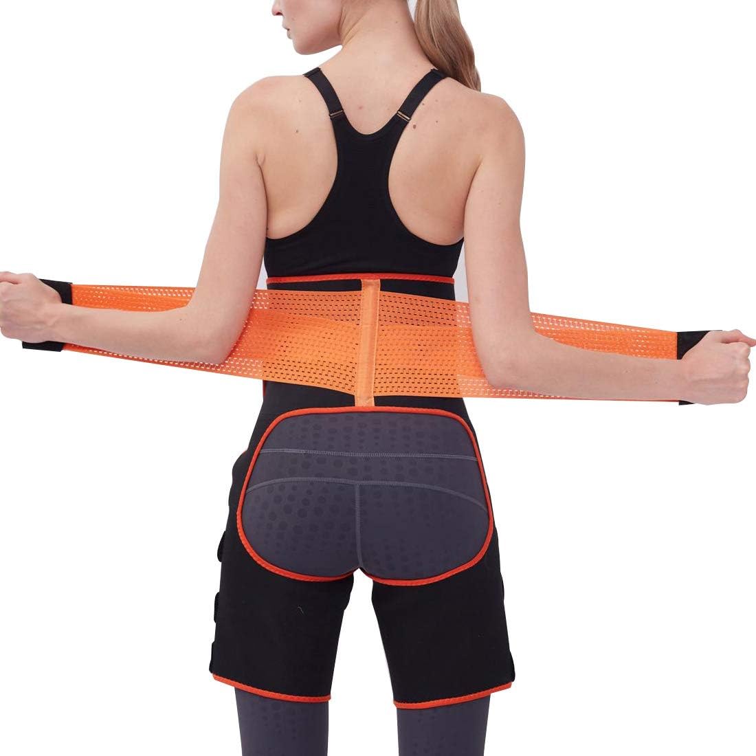Sweat Band Waist Trainer for Wome, 3in1 Waist and Thigh