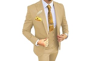 Wangyue 3 Piece Men's Suits Slim Fit Suits for Men Wedding Prom Tuxedo Suits Formal Business
