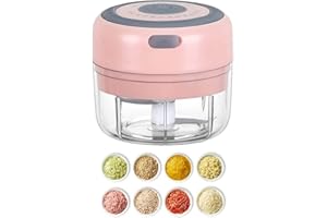 HVIWW Electric Mini Garlic Mincer, 100ML USB Vegetable Onion Chopper, Portable Small Food Processor for Ginger, Chili, Vegetables