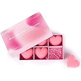 Shower Steamers Aromatherapy Heart-Shaped Pink with Rose Scent Natural Essential Oil for Self Care Home Spa Birthday Gift Daughter Wife Mom, Pack of 6 (Pink)