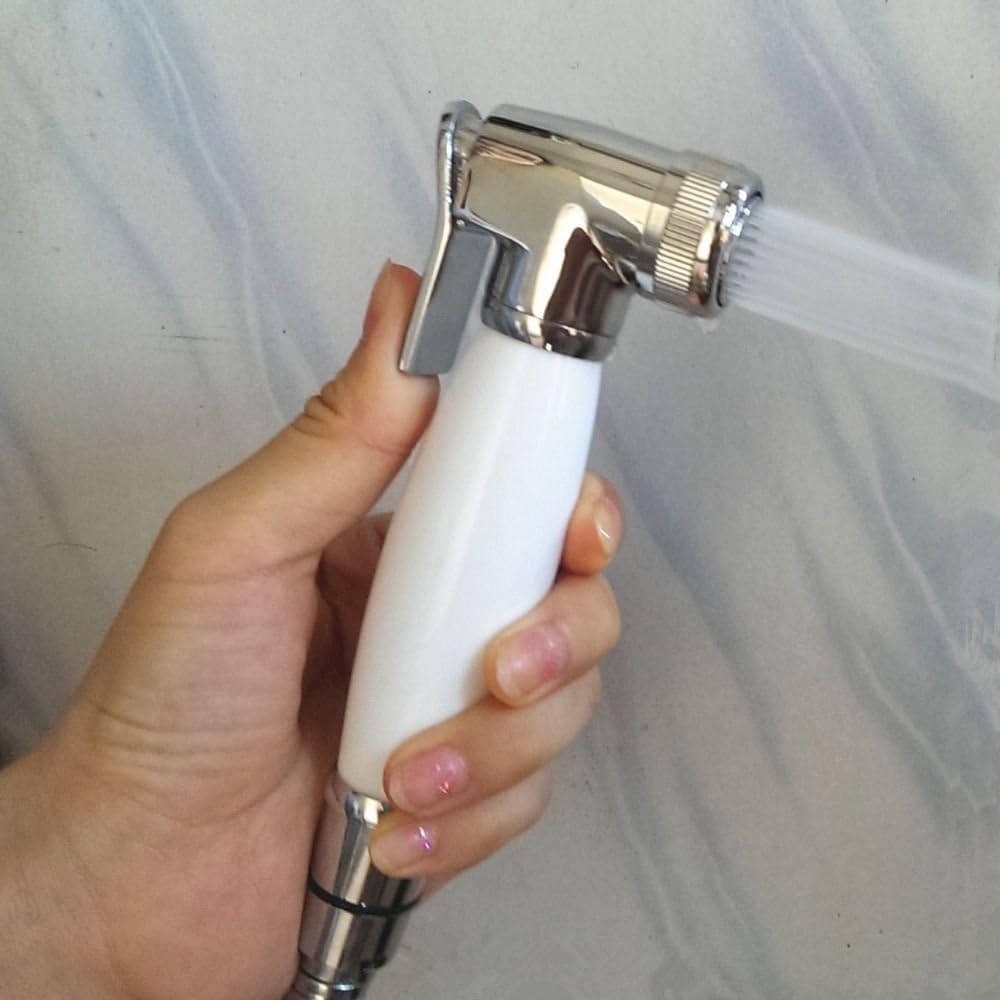 Handheld Toilet Bidet Sprayer & Baby Cloth Diaper Spray Single Bidet Toilet Sprayer Shattaf Handheld Portable Shower head,Brass&ceramics