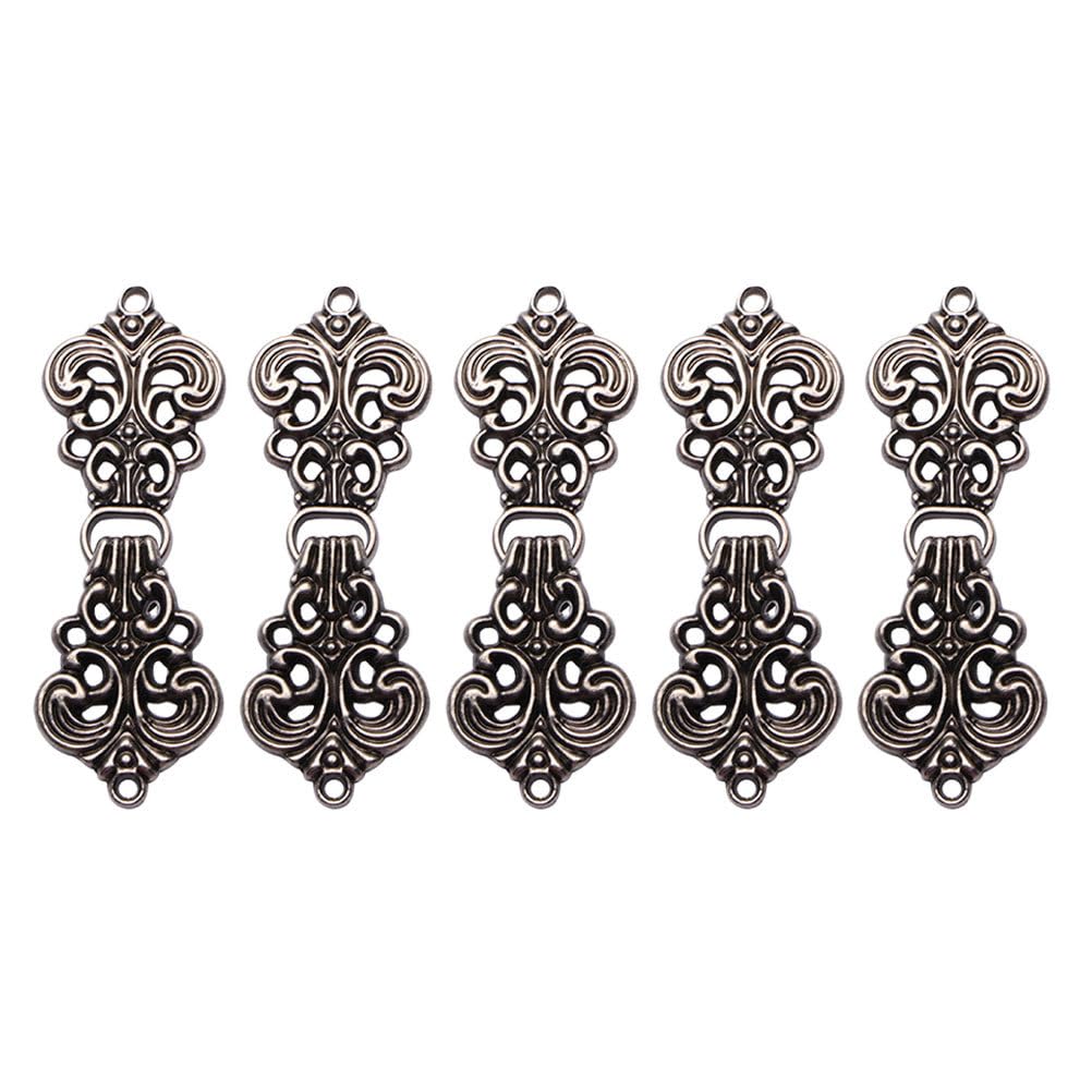 HEALLILY 5 Pairs Vintage Sweater Shawl Clips Filigree Trivet Cape or Cloak Clasp Fasteners Clothes Clip Scarves Clasp Cardigan Link Buckles Collar Dresses Connector Brooche Pin 5. 6X2. 1cm