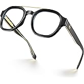 VISOONE Retro Round Anti Eyestrain Metal Medium Eyewear Blue Light Blocking Glasses for Computer Gaming Women Man SANFORD