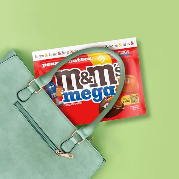 M&M’S MEGA PEANUT BUTTER CHOCOLATE CANDY, SHARING SIZE, 8.6 OZ RESEALABLE BAG