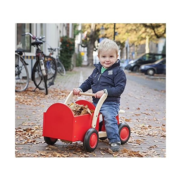 New Classic Toys - 11404 - Spielfahrzeuge - Kinder Holz-Rutscher Rutschauto mit Kasten in Rosa – Bild 4