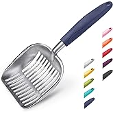 WePet Cat Litter Scoop, Aluminum Alloy Sifter, Kitty Metal Scooper, Deep Shovel, Long Handle, Poop Sifting, Kitten Pooper Lifter, Durable, Heavy Duty, for Litter Box