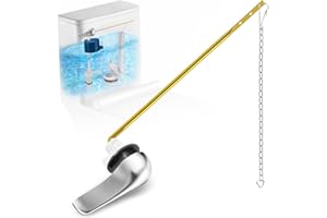 SUCIIBO Toilet Handle Replacement Kit - American Standard Toilet Flush Handle Replacement, Universal Front Mount toilet lever bowl handle flusher arm tank replacement kit, Metal &Brass Toilet arm Lever &Chain