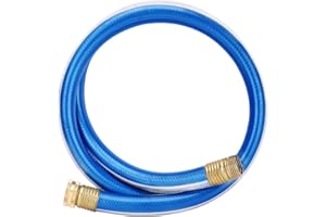 SOLUTION4PATIO EXPERT IN GARDEN CREATION Solution4Patio Short Leader Blue Garden Hose 3/4 in. x 5 ft.-Heavy Duty Durable Flexible Lightweight Water Pipe for Household &Commercial-Kink free, No Leaking, Male to Female Brass/Aluminum Fittings