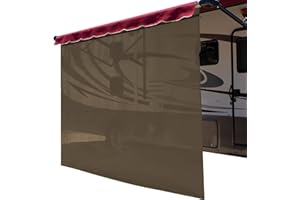 ShadePro - Vista Shade - RV Awning Shade Screen - Zipper Sun Screen Installs in Seconds - Solar Mesh Blocks 87% of Sunlight - The Original Camper Sunscreen Shade for Awnings - 15' x 6' - Tan