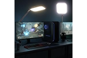 NEEWER Basics 10.8" Video Conference Lighting with Desk Clamp Stand, 15W Bi Color Edge Lit Full Screen Dimmable Streaming Lig