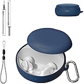 YANMONGI for Anker Soundcore Sleep A30 Case Cover with Cleaner Kit,Soft Skin Silicone Case Cover with Keychain and Lanyard,Full Protective Case for Men and Women-Blue