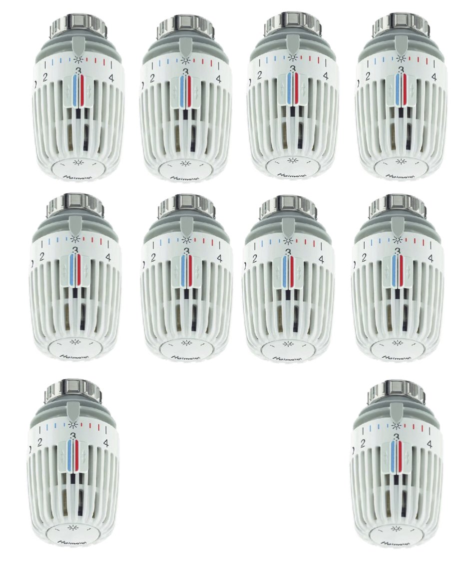 Heimeier Type 6000-00.500 Thermostatic Head Pack of 10, White, for Thermostats