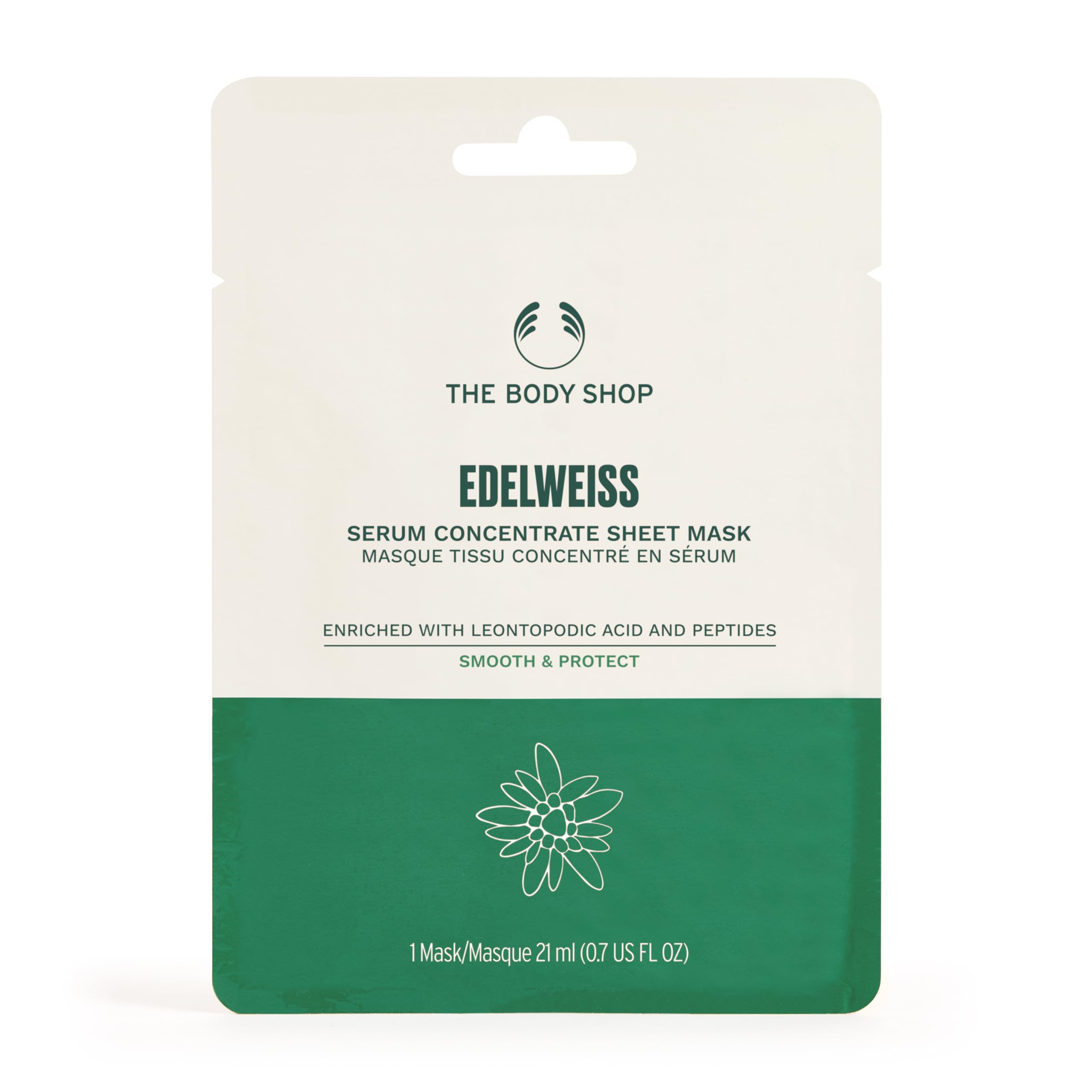 The Body Shop Serum Concentrate Sheet Mask - Edelweiss Smooth & Protect 1 Mask