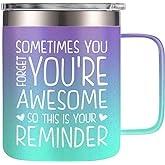 SANDJEST 14oz Coffee Mugs for Women Inspirational Gifts For Her Insulated Coffee Mug with Handle, Travel Coffee Mug Gift Idea for Birthday, Mother's Day