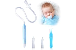 BUOSHA Nasal Aspirator for Baby, Nasal Congestion Relief Nose Cleaner with 2 Silicone Tips Nose Cleaning Tweezer for Babies Infants and Toddlers Boys Girls