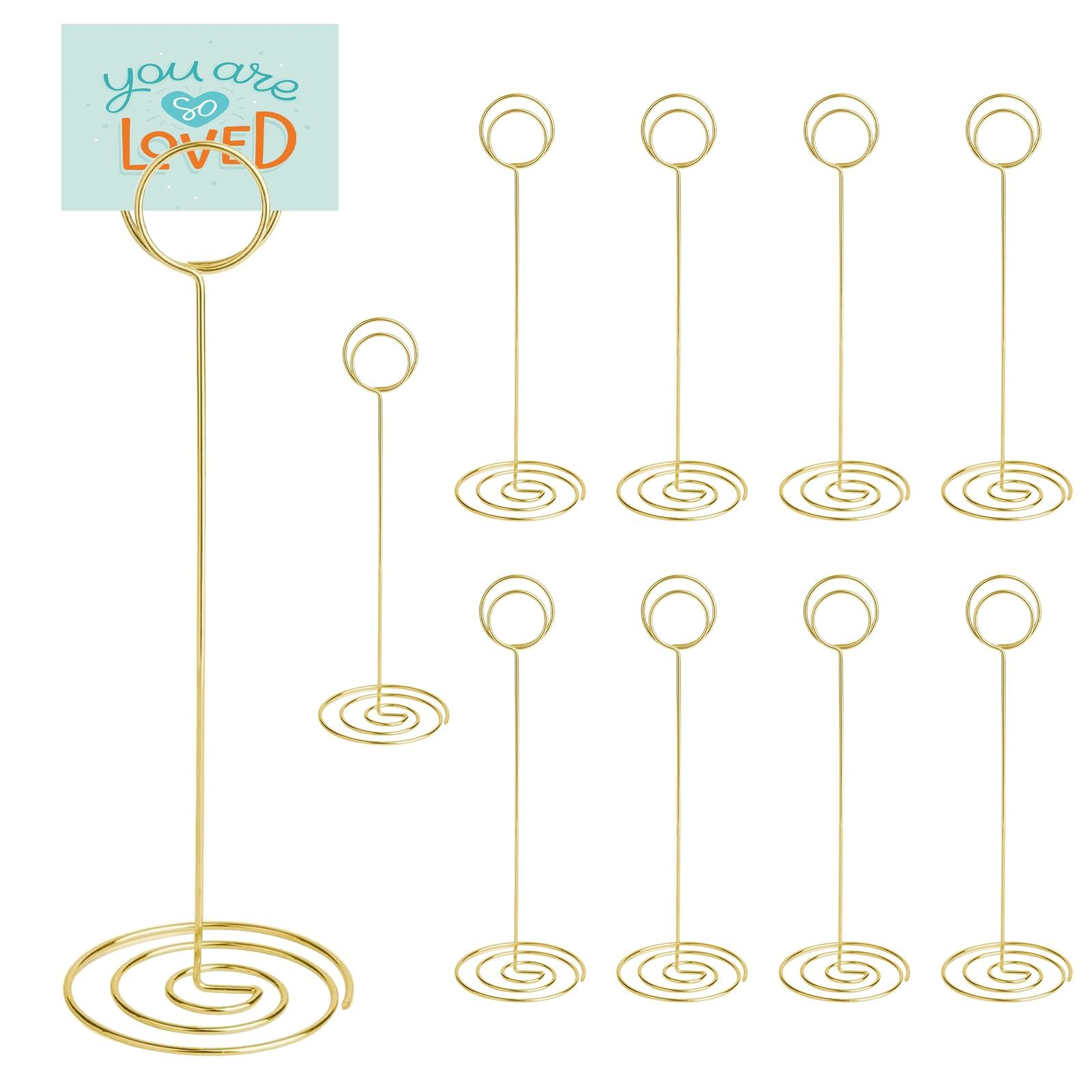 WEXFFU 10PCS Table Number Holders, Table Name Holders, 22cm/8.66inch Table Number Stands, Photo Holders for Tables, Place Card Holder for Wedding Party Graduation Reception Restaurant Decorations