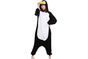Adrinfly Unisex Penguin Onesies Adult One Piece Animal Pajamas Cosplay Costume