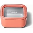 Caraway Glass Food Storage - 4.4 Cup Glass Container - Ceramic Coated Food Container - Non Toxic, Non Stick Lunch Box Container with Glass Lids. Dishwasher, Oven, & Microwave Safe - Perracotta