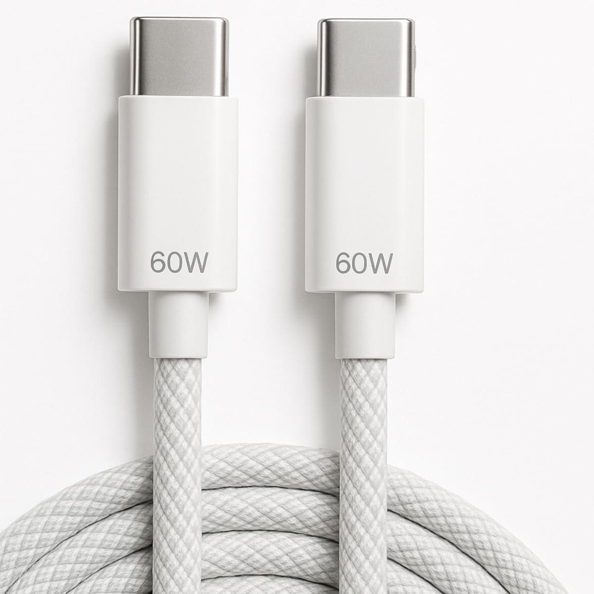 Cabo Carregador USB-C Tipo C Turbo 60W 1 Metro Nylon Trançado | Carga Rápida, Premium Reforçado Resistente, Compatível Samsun