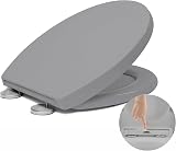 Vivo Technologies Toilet Seat Soft Close with Quick Release Grey O Shape