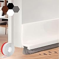 JNEKWOZ 39-inch Door Draft Stopper with Brush - Adhesive Weather Stripping Seal for Exterior/Interior Doors | Under Door Sweep Blocks Drafts, Noise & Dust | Fits 1/4