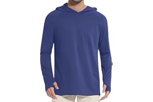 UUMIAER Men's UPF 50+ Hoodie Shirts Long Sleeve Rash Guard Shirt Sun Protection SPF Swim Shirts
