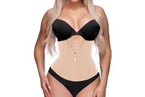 GainKee Waist Trainer for Women Corset Workout Cincher Body Shaper Tummy Control Shapewear Sweat Trimmer Latex Zipper
