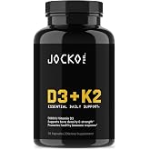 Jocko Fuel Vitamin D3 5000 IU + 200 MCG K2 Supplement | 30 Serving | Supports Bone Strength, Density, Immune Resilience &amp; Cardiovascular Health | Complete Daily Support | For Men &amp; Women