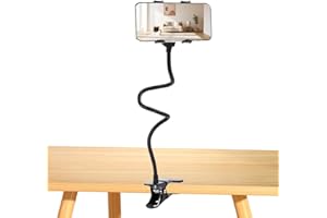 Ltheifaa Gooseneck Phone Holder for Bed,Flexible Arm Clip,Lazy Bracket Mount Clamp for Desk,Headboard, Bedside,360 Adjustable DIY Flexible Grip Desktop Mobile Cell Phone Stand for All 4-7”Devices