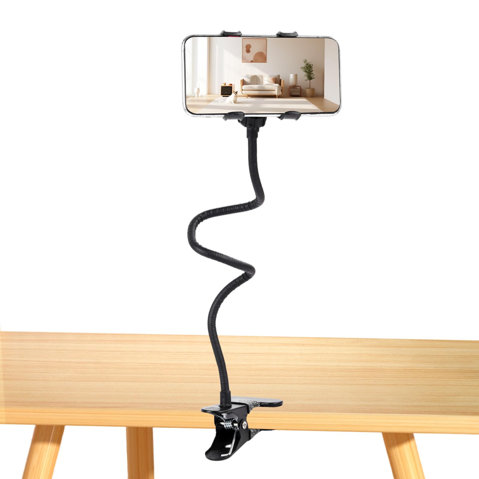 Ltheifaa Gooseneck Phone Holder for Bed,Flexible Arm Clip,Lazy Bracket Mount Clamp for Desk,Headboard, Bedside,360 Adjustable DIY Flexible Grip Desktop Mobile Cell Phone Stand for All 4-7”Devices