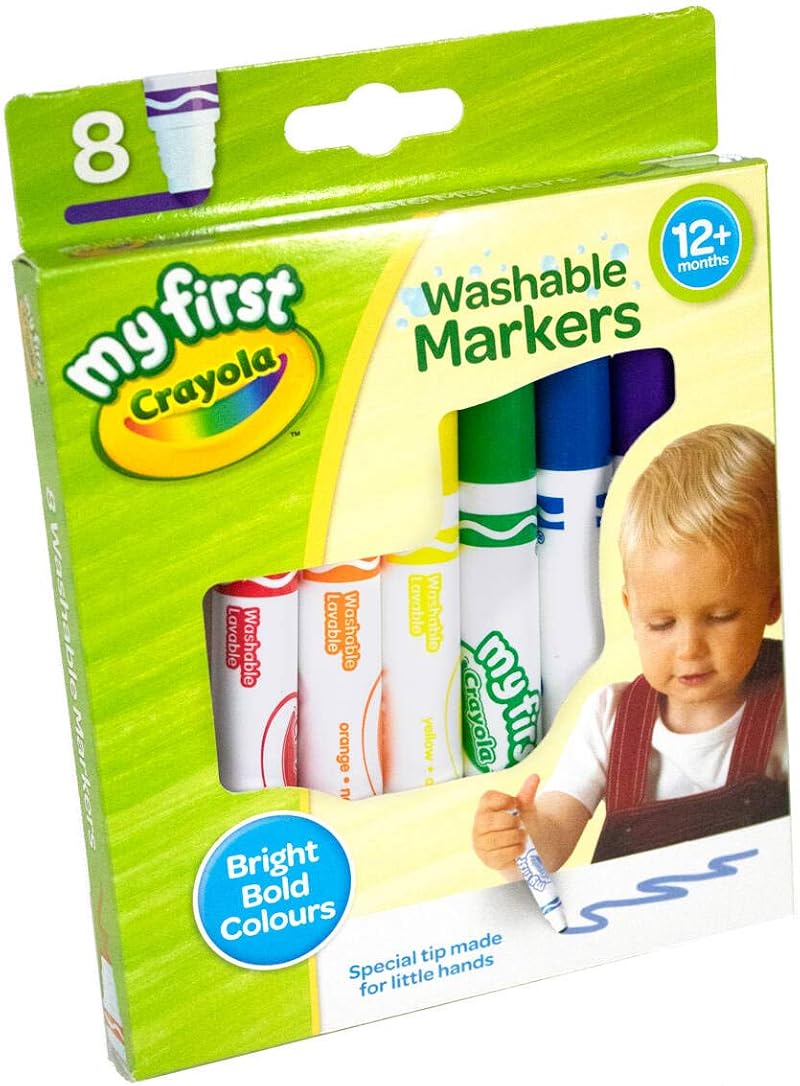 CRAYOLA MyFirst Washable Markers Assorted Colours Pack of 8 Easy-Grip Toddlers