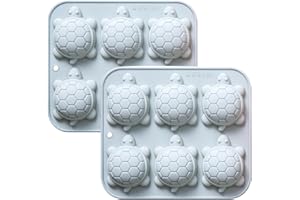 12 Cavities Turtle Shape Candy & Chocolate Silicone Mold, Unique Design, Non-Stick, Baking Molds for Making Birthday Cake Dec