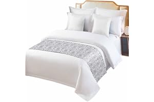 SABOLNY Luxury European Bed Runner Scarf King Size,Luxury Bed Throw Runners & Scarves for Twin Full Queen King Foot of Bed Hotel Wedding Room Decoration,Vintage Classic Historical Original Flower 94"x20"