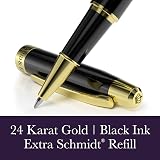 Bond & Regent Gloss Black and 24 Karat Gold Rollerball Pen Luxury Gift view 5