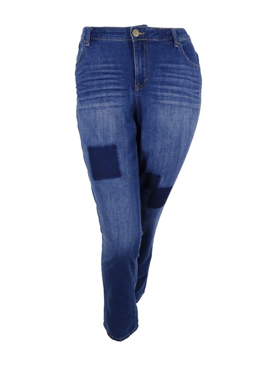 Womens Plus Fiji Slimming Denim Straight Leg Jeans Blue 22W Style /& Co