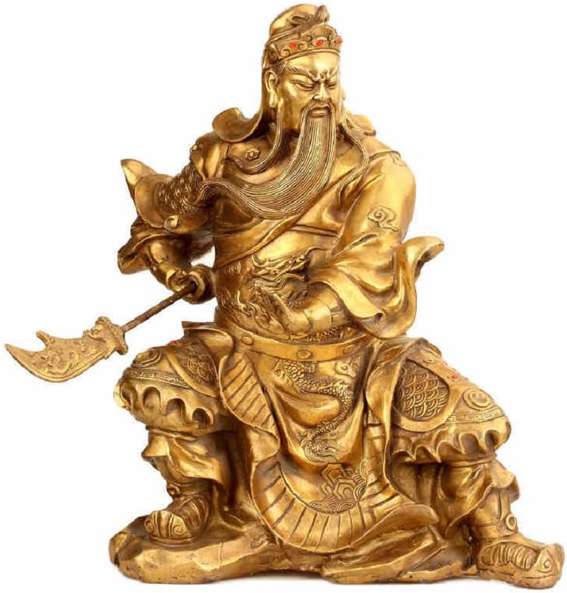 SMRTHMRT The God of Wealth Statue Good Luck Decorations Kuan kung/Guangong Sculpture Ancient Chinese Warrior Hight 14.5" inches